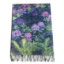 Écharpe réversible florale "Grands iris stylisés" & "Fleurs de rhododendron"