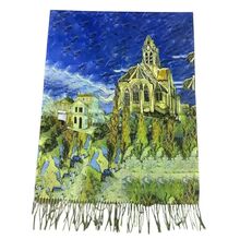 Écharpe réversible Vincent van Gogh "La Maison Jaune" & "L'Église d'Auvers"