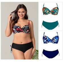 Ensemble maillot de bain bikini pour femme grande taille à motif floral