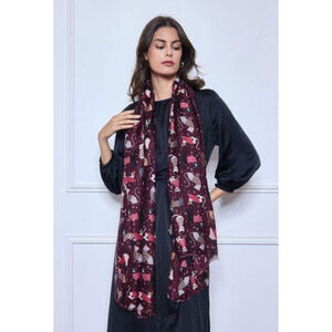 Écharpe automne à motif de chats multicolores - 12 pièces