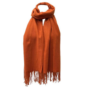 Écharpe laine viscose unie à bords frangés