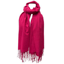 Écharpe laine viscose unie à bords frangés