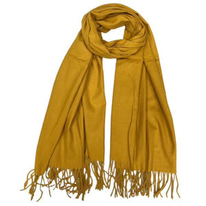 Écharpe laine viscose unie à bords frangés