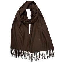 Écharpe laine viscose unie à bords frangés