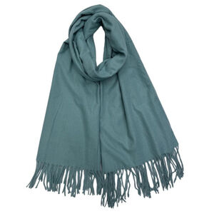 Écharpe laine viscose unie à bords frangés