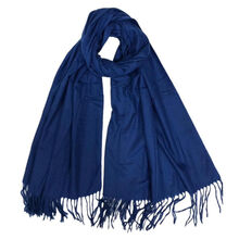 Écharpe laine viscose unie à bords frangés