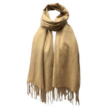 Écharpe laine viscose unie à bords frangés