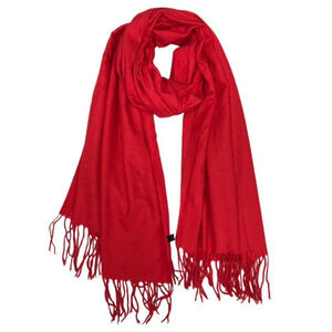 Écharpe laine viscose unie à bords frangés