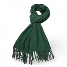 Écharpe laine viscose unie à bords frangés