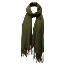 Écharpe laine viscose unie à bords frangés