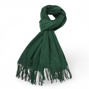 Écharpe laine viscose unie à bords frangés