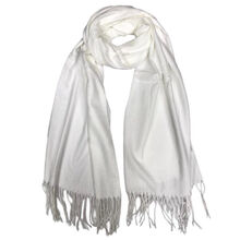 Écharpe laine viscose unie à bords frangés