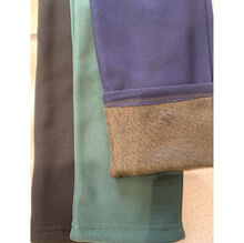 Pantalon legging polaire uni avec poches ornées d'un bouton décor