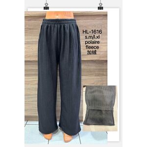 Pantalon à jambes larges et droites en côtelé avec doublure polaire