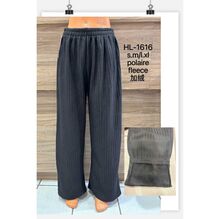 Pantalon à jambes larges et droites en côtelé avec doublure polaire