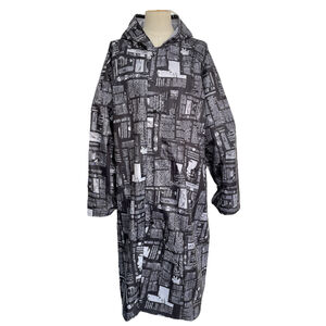 Poncho de pluie unisexe en polyester imprimé Journal