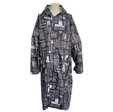Poncho de pluie unisexe en polyester imprimé Journal
