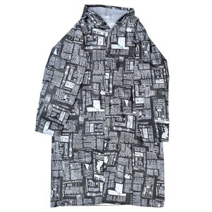 Poncho de pluie unisexe en polyester imprimé Journal