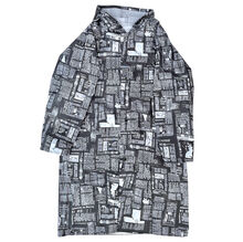 Poncho de pluie unisexe en polyester imprimé Journal