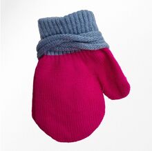 Gants mitaines sans doigts tricotés en deux tons pour enfant