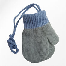 Gants mitaines sans doigts tricotés en deux tons pour enfant