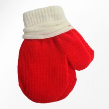 Gants mitaines sans doigts tricotés en deux tons pour enfant