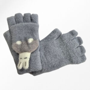 Gants mitaines pour enfants avec rabat capuche lapin