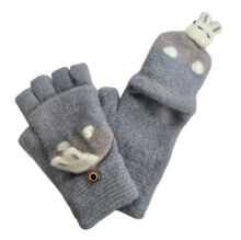 Gants mitaines pour enfants avec rabat capuche lapin