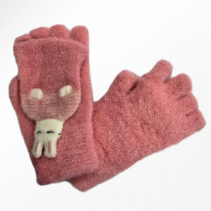 Gants mitaines pour enfants avec rabat capuche lapin