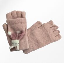 Gants mitaines pour enfants avec rabat capuche lapin