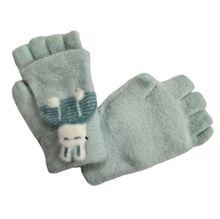 Gants mitaines pour enfants avec rabat capuche lapin