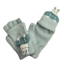 Gants mitaines pour enfants avec rabat capuche lapin