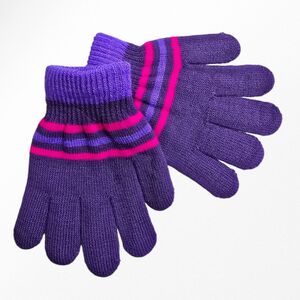 Gants colorés aux tons vibrants pour enfants à motif de rayures