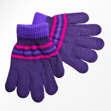Gants colorés aux tons vibrants pour enfants à motif de rayures