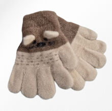 Gants épais et doux pour enfant avec un imprimé animalier chien en relief