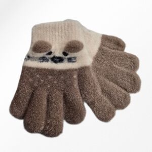 Gants épais et doux pour enfant avec un imprimé animalier chien en relief