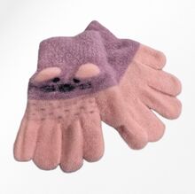 Gants épais et doux pour enfant avec un imprimé animalier chien en relief