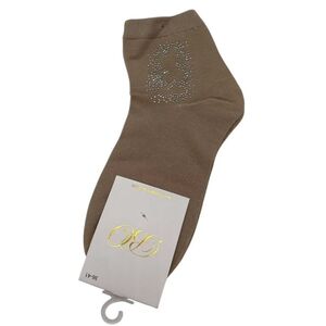 Chaussettes courtes  à motif scintillant  en strass argenté aux couleurs mixtes