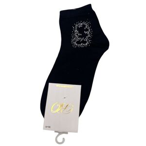 Chaussettes courtes  à motif scintillant  en strass argenté couleur aux choix