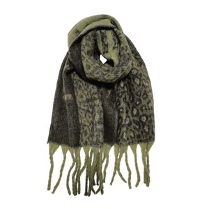 Écharpe épaisse à grosses franges avec motif léopard et lettrage LOVE - 3 pièces