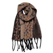 Écharpe épaisse à grosses franges avec motif léopard et lettrage LOVE - 3 pièces