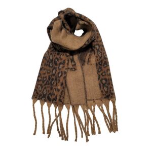Écharpe épaisse à grosses franges avec motif léopard et lettrage LOVE - 3 pièces