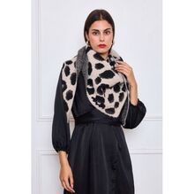 Foulard triangle épaisse en double face à motif léopard et uni - 3 pièces