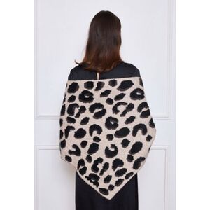 Foulard triangle épaisse en double face à motif léopard et uni - 3 pièces