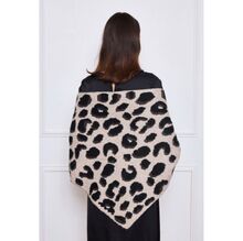 Foulard triangle épaisse en double face à motif léopard et uni - 3 pièces