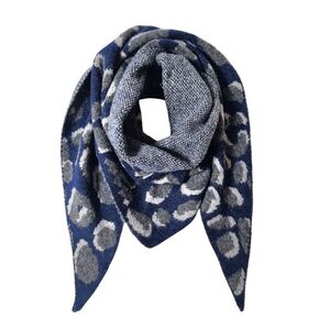 Foulard triangle épaisse en double face à motif léopard et uni - 3 pièces