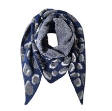 Foulard triangle épaisse en double face à motif léopard et uni - 3 pièces