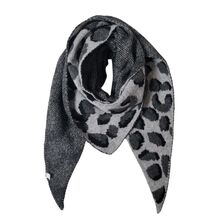 Foulard triangle épaisse en double face à motif léopard et uni - 3 pièces