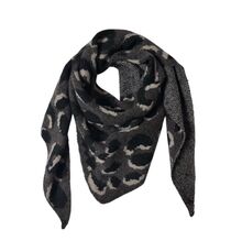 Foulard triangle épaisse en double face à motif léopard et uni - 3 pièces