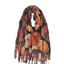 Écharpe d'hiver imprimée de motif géométrique et abstraites avec franges - 12 pièces